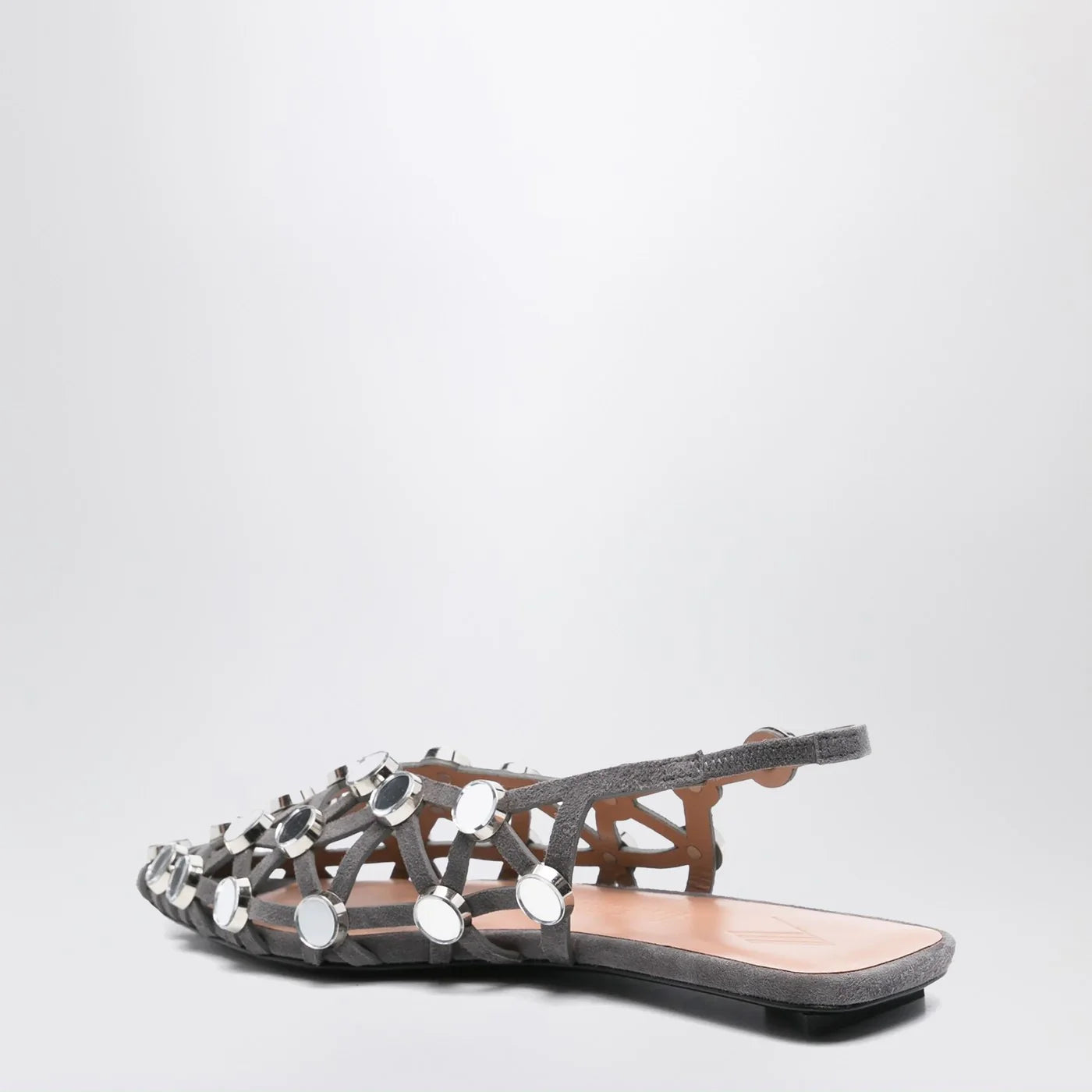 The Attico Dark grey Grid ballerina