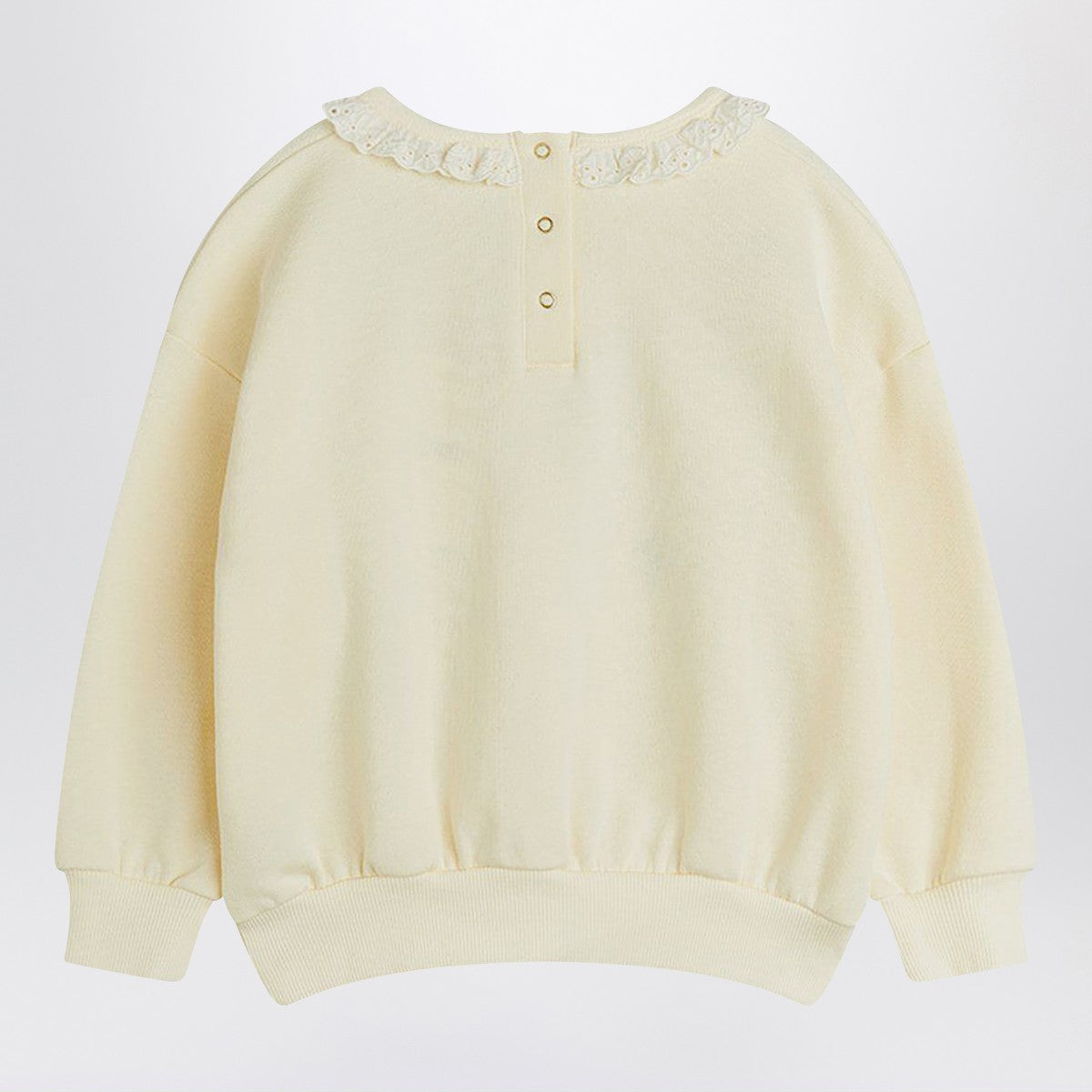 Mini Rodini Mini Rodini Ivory sweatshirt with embroidered ladybugs