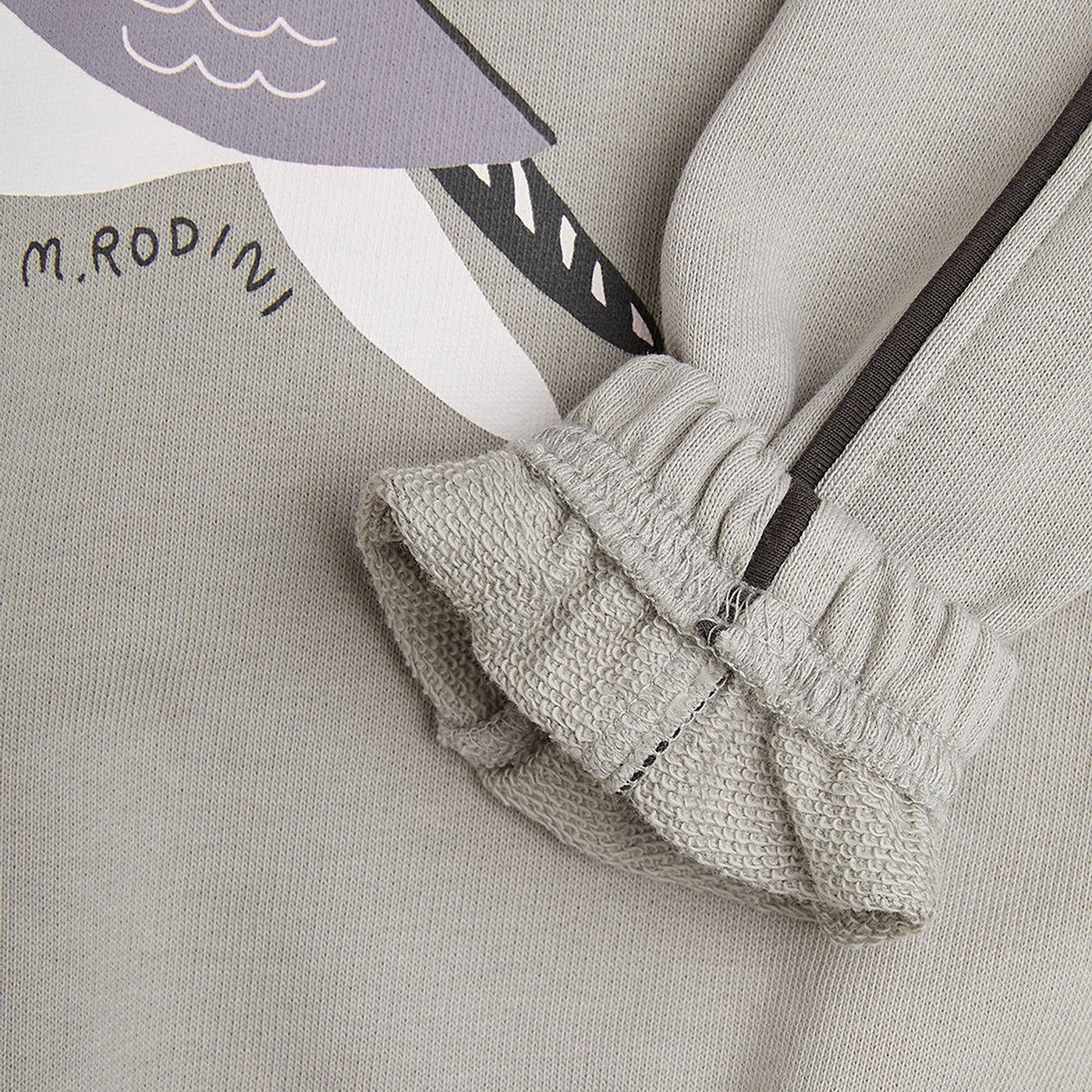 Mini Rodini Gray sweatshirt with seagull print