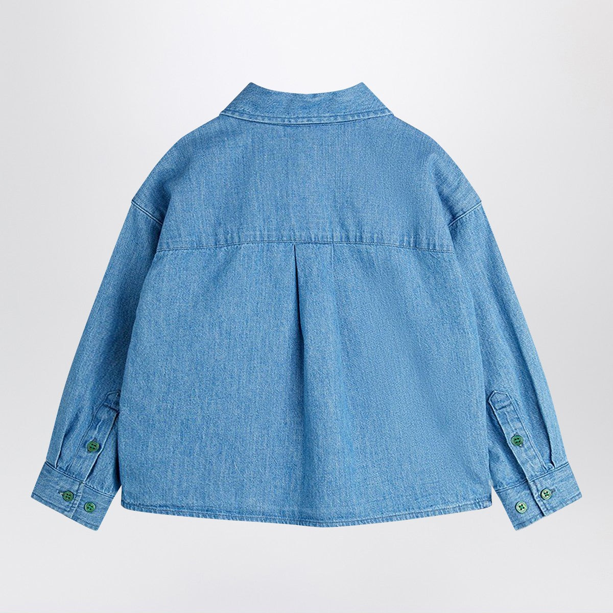 Mini Rodini Light blue denim shirt with musical notes