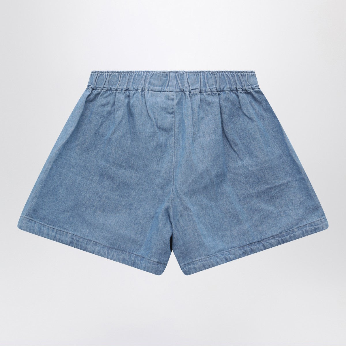 Mini Rodini Light blue denim shorts with musical notes