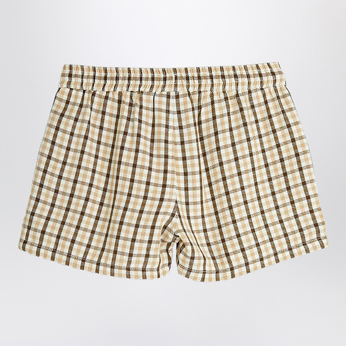 Mini Rodini Mini Rodini Beige shorts with check pattern