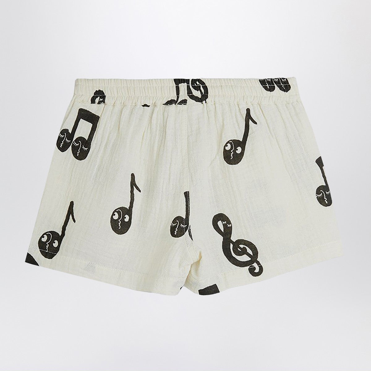 Mini Rodini Mini Rodini White shorts with musical notes