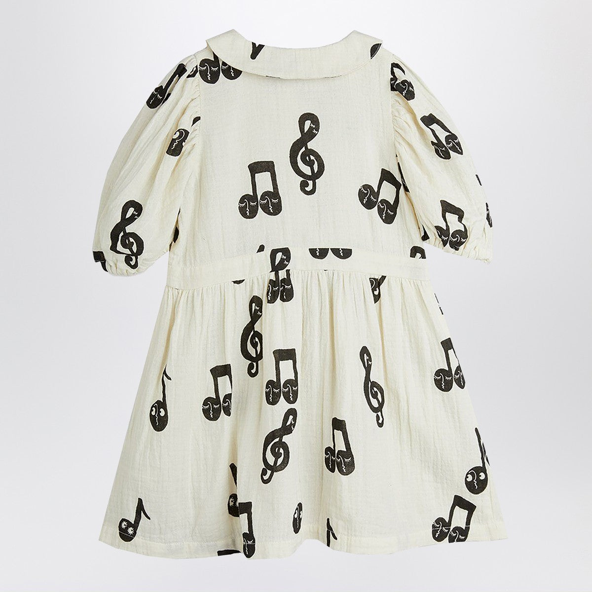 Mini Rodini Mini Rodini White dress with musical notes
