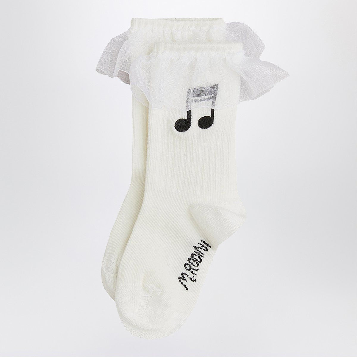 Mini Rodini Mini Rodini White socks with musical note