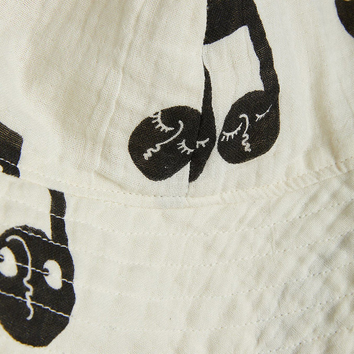 Mini Rodini Mini Rodini White hat with musical notes