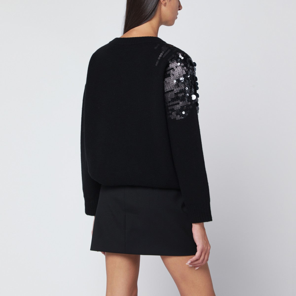 Roberto Collina Roberto Collina Black sweater with sequin embroidery