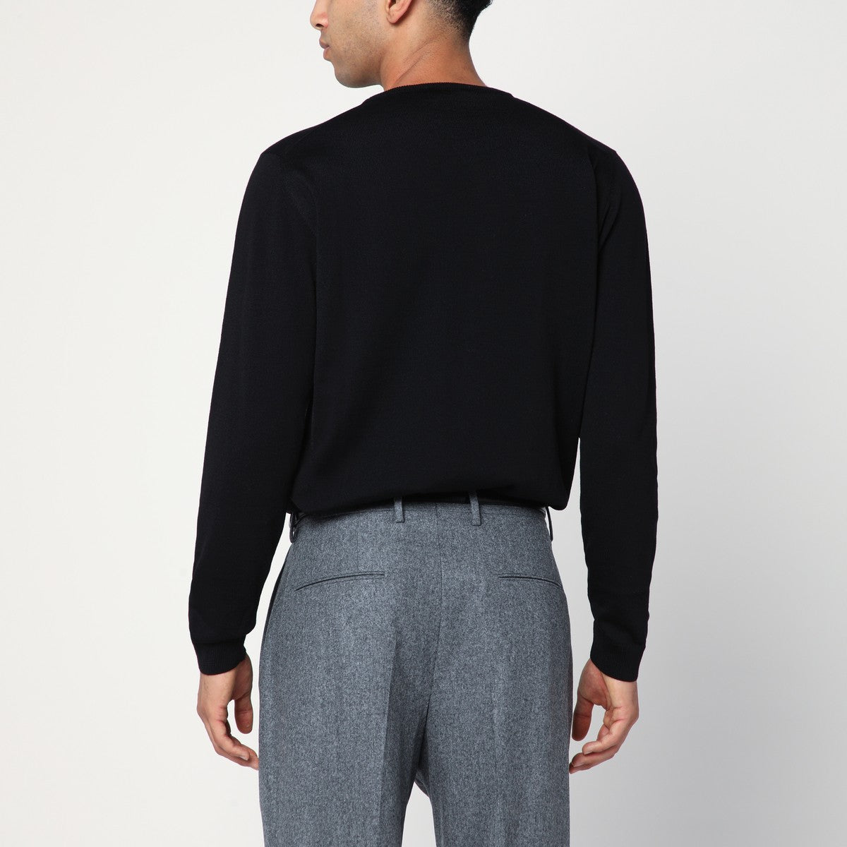 Roberto Collina Roberto Collina Black crew neck wool sweater