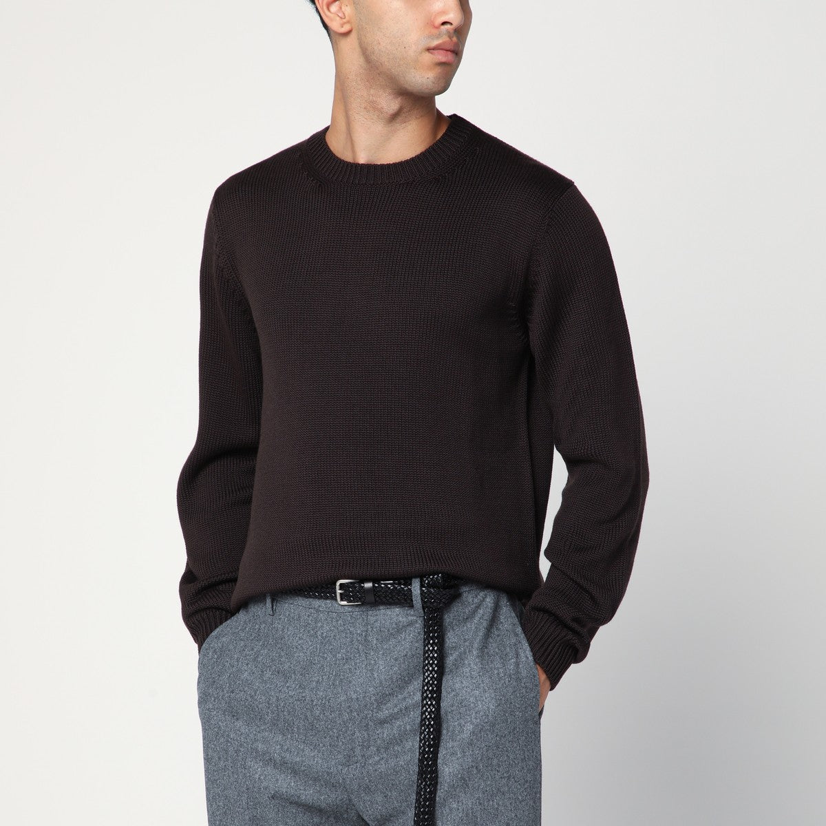 Roberto Collina Roberto Collina Brown crew neck wool sweater