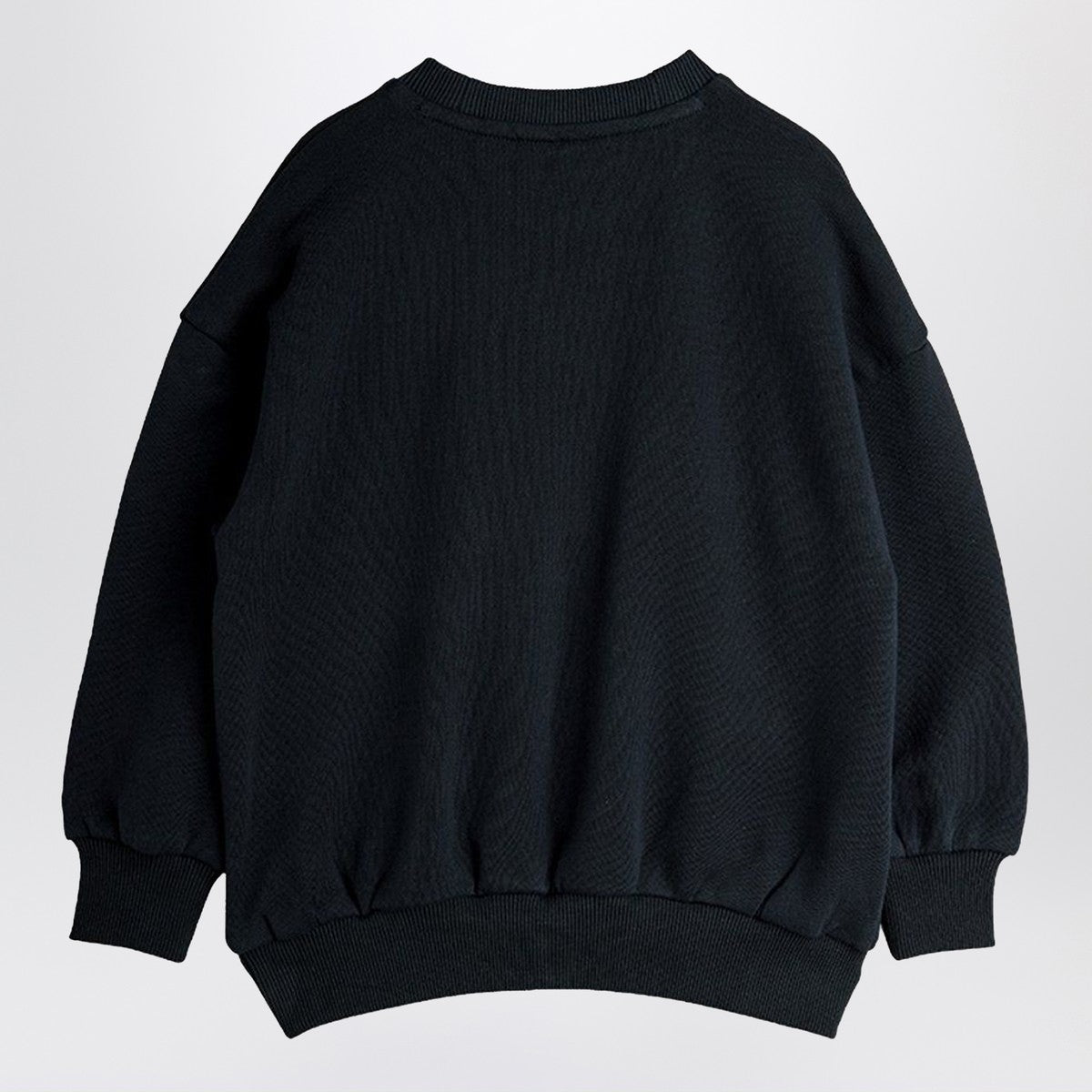Mini Rodini Mini Rodini Black sweatshirt with chenille mammoth