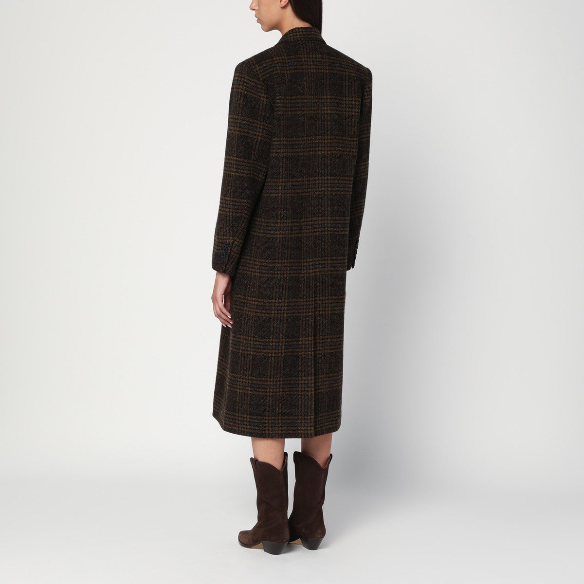 ISABEL MARANT Étoile ISABEL MARANT Étoile Kaki checked Lexana double-breasted coat