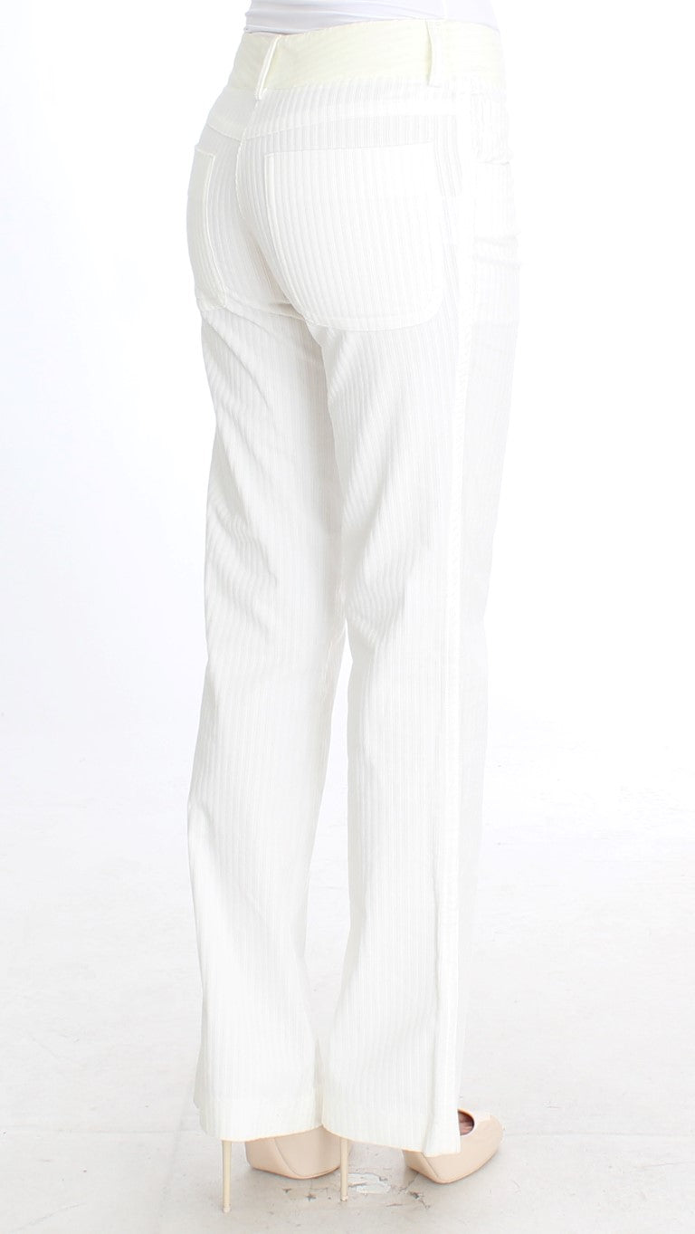 بنطلون أبيض مخطط بقصّة مستقيمة من Ermanno Scervino