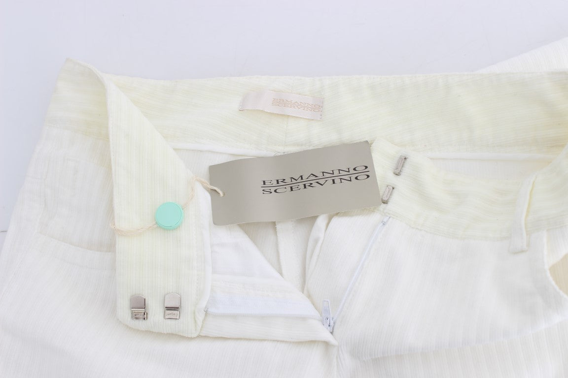بنطلون أبيض مخطط بقصّة مستقيمة من Ermanno Scervino
