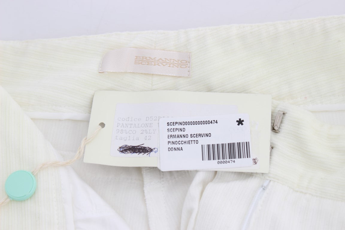 بنطلون أبيض مخطط بقصّة مستقيمة من Ermanno Scervino