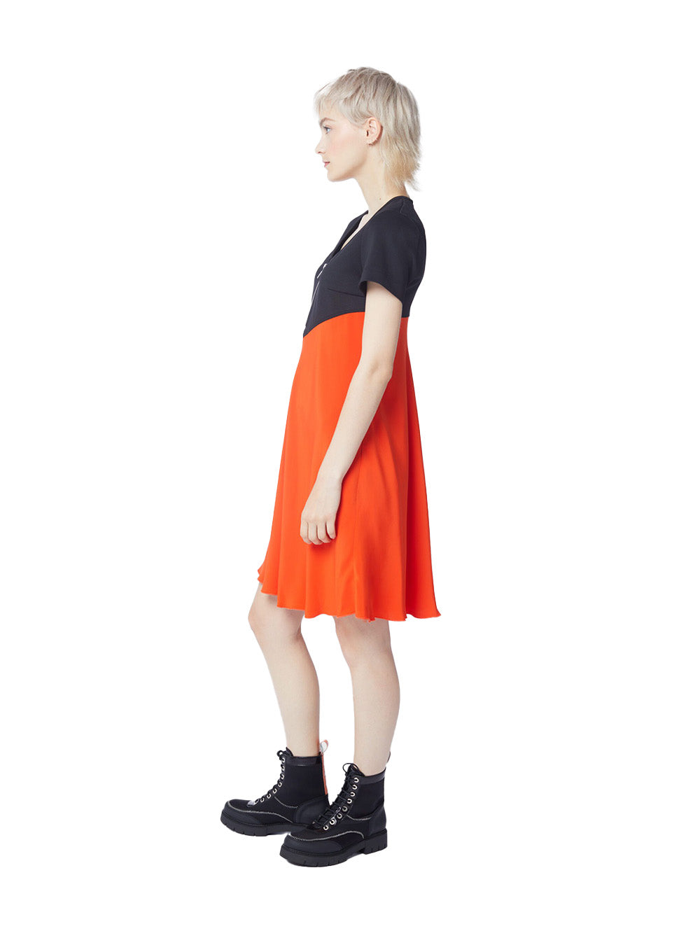 Cherun Dress - Black, Orange