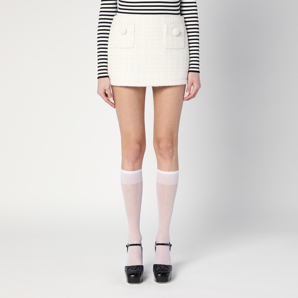 Marc Jacobs Marc Jacobs Ivory textured tweed mini skirt
