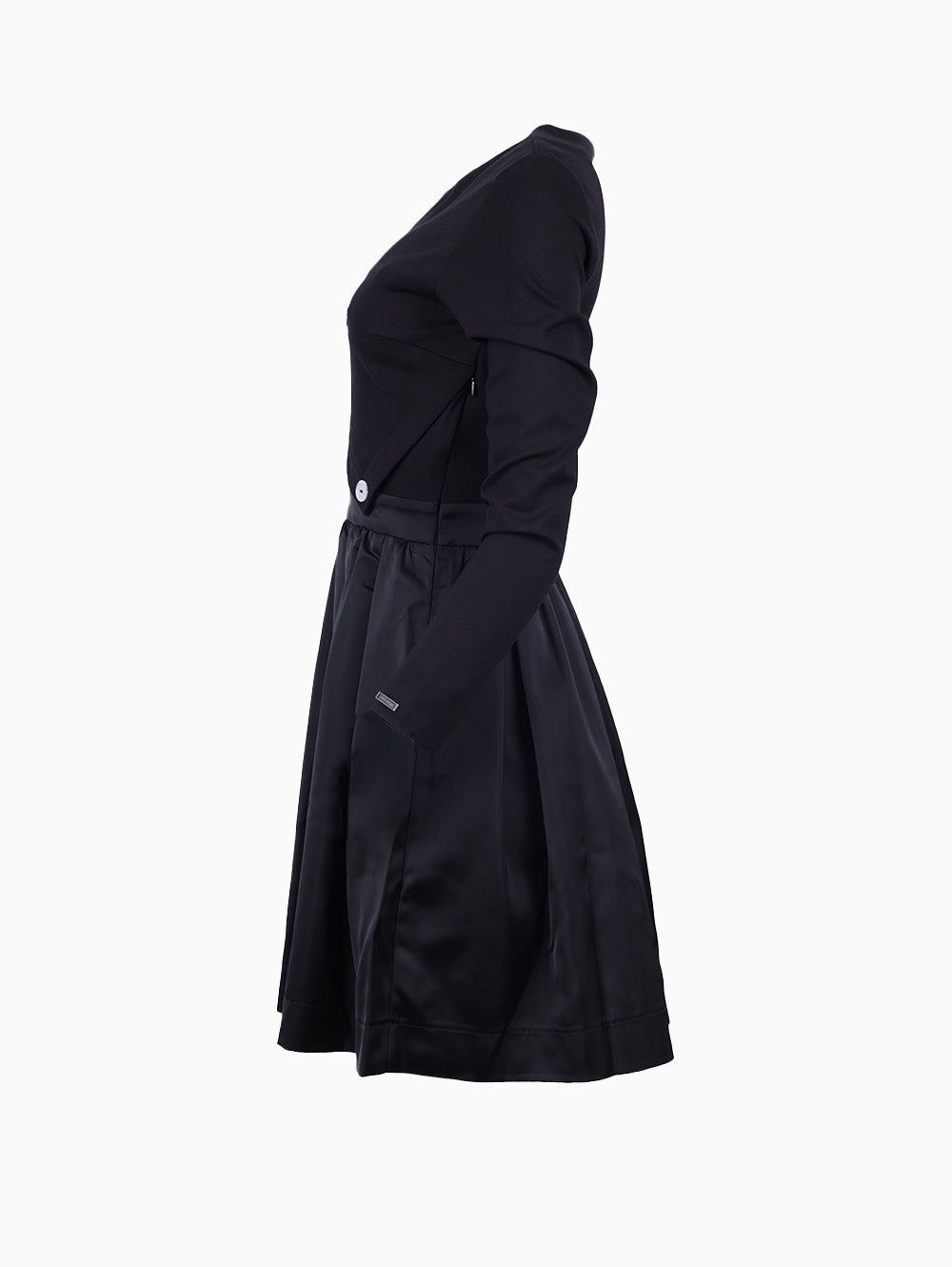 cop copine rabacop navy dress side view luxe marca