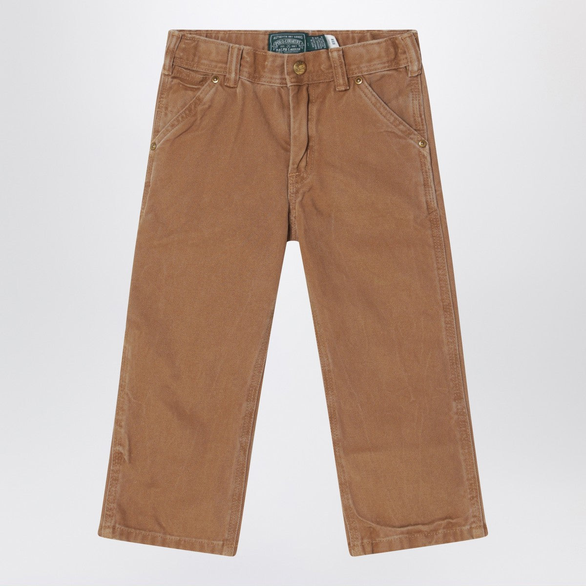 Polo Ralph Lauren Brown vintage-effect cotton trousers