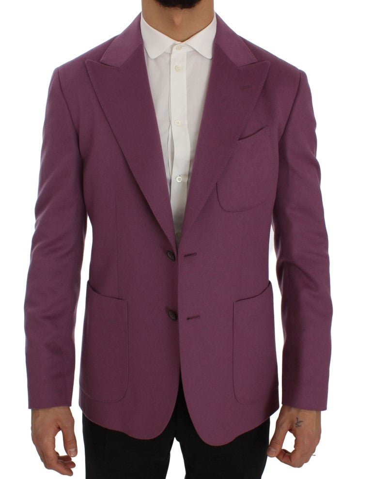 جاكيت بليزر دولتشي آند غابانا أرجواني من الكشمير بقصّة Slim Fit