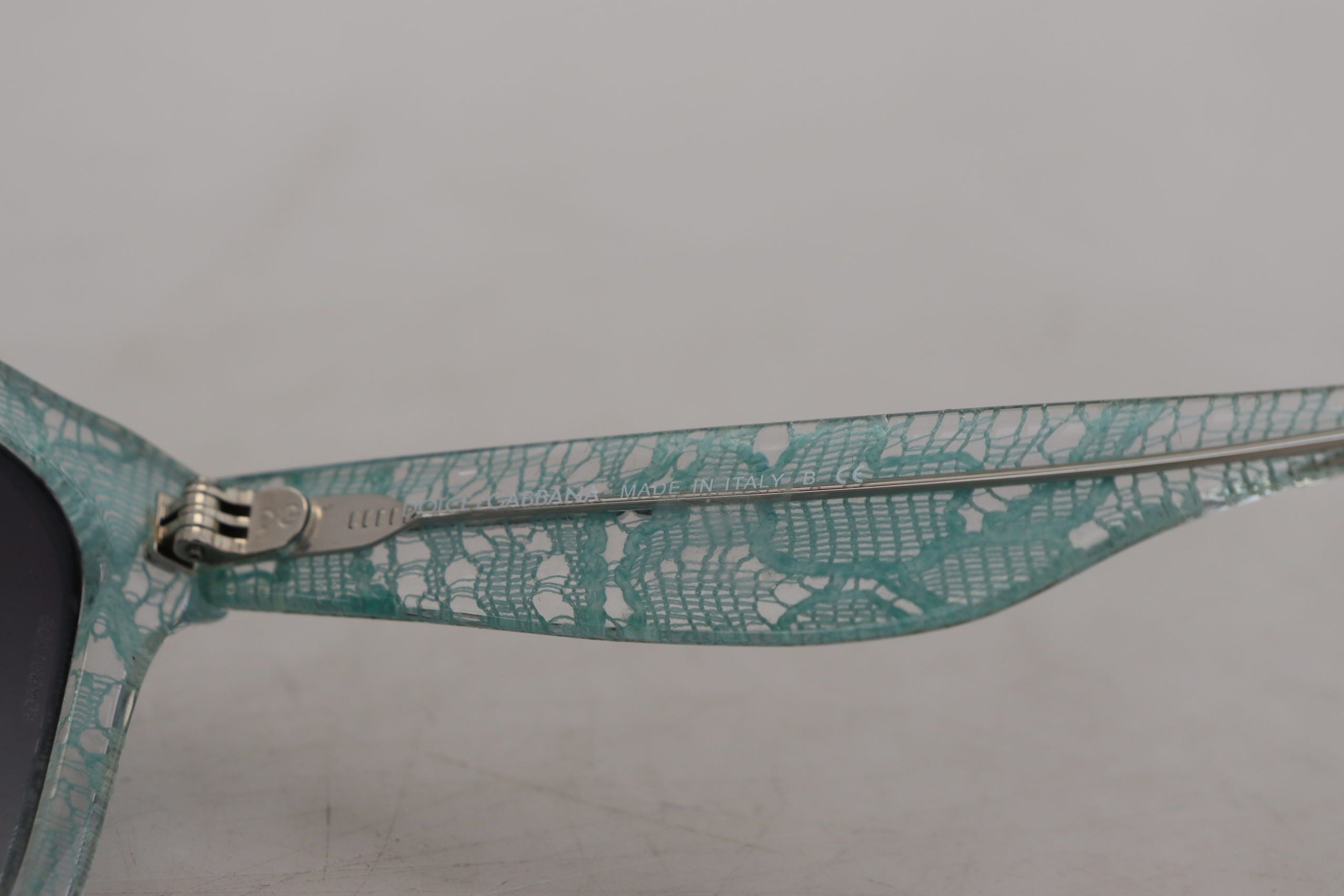 نظارة شمسية دولتشي آند غابانا DG4190 دائرية من الكريستال والأسيتات والدانتيل الأزرق