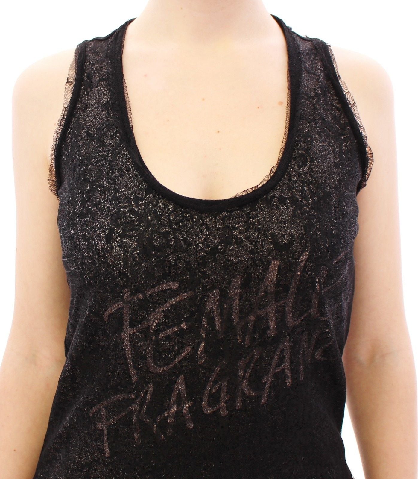 فستان قصير مطاطي مبطن بالدانتيل الأسود من إرمانو شيرفينو