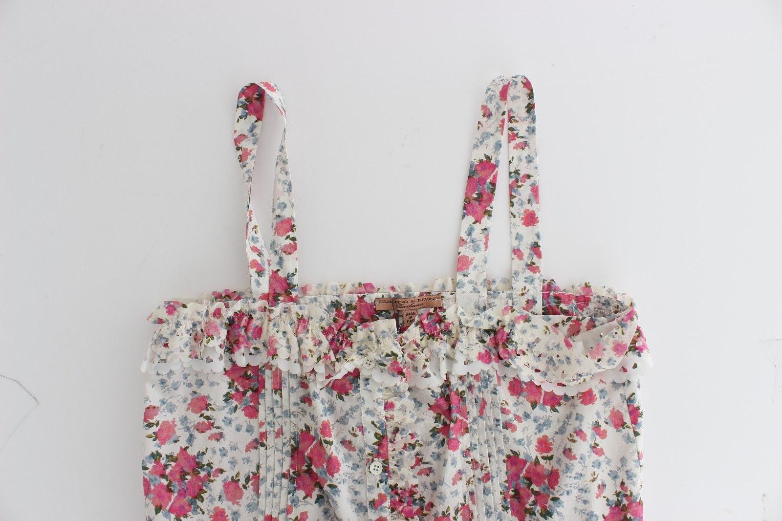 فستان قصير قصير من Ermanno Scervino Beachwear باللون الوردي المزهر