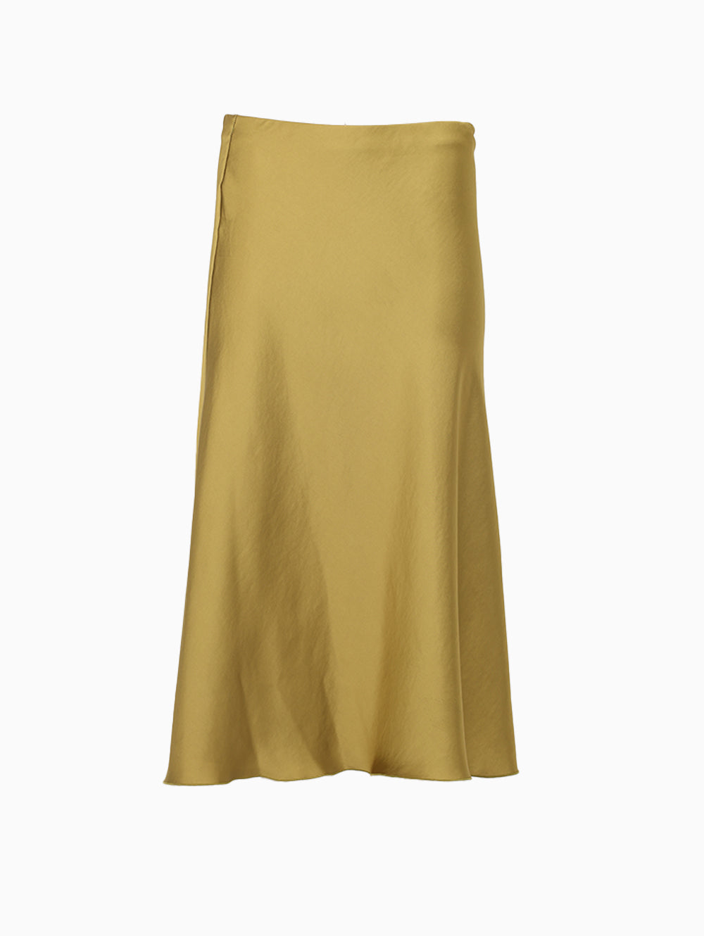 Flared Satin Skirt - Green
