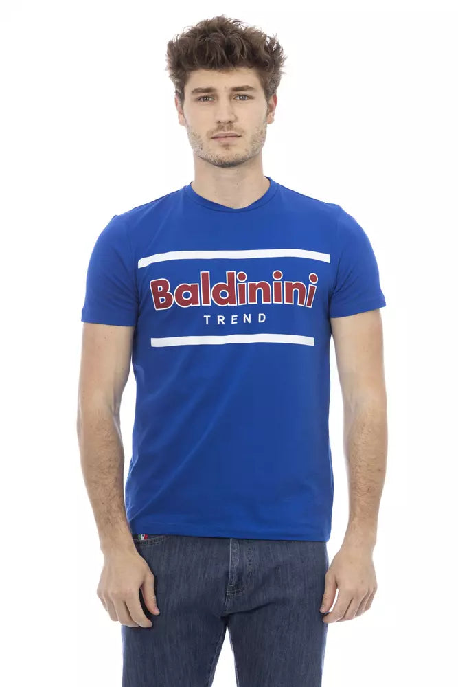 تي شيرت رجالي قطني باللون الأزرق من Baldinini Trend