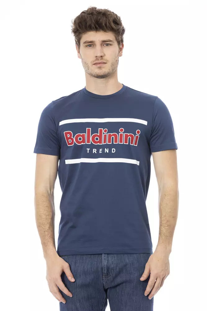 تي شيرت رجالي قطني باللون الأزرق من Baldinini Trend
