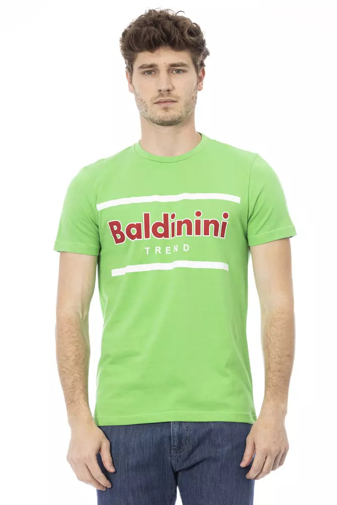 تي شيرت رجالي قطني باللون الأخضر من Baldinini Trend