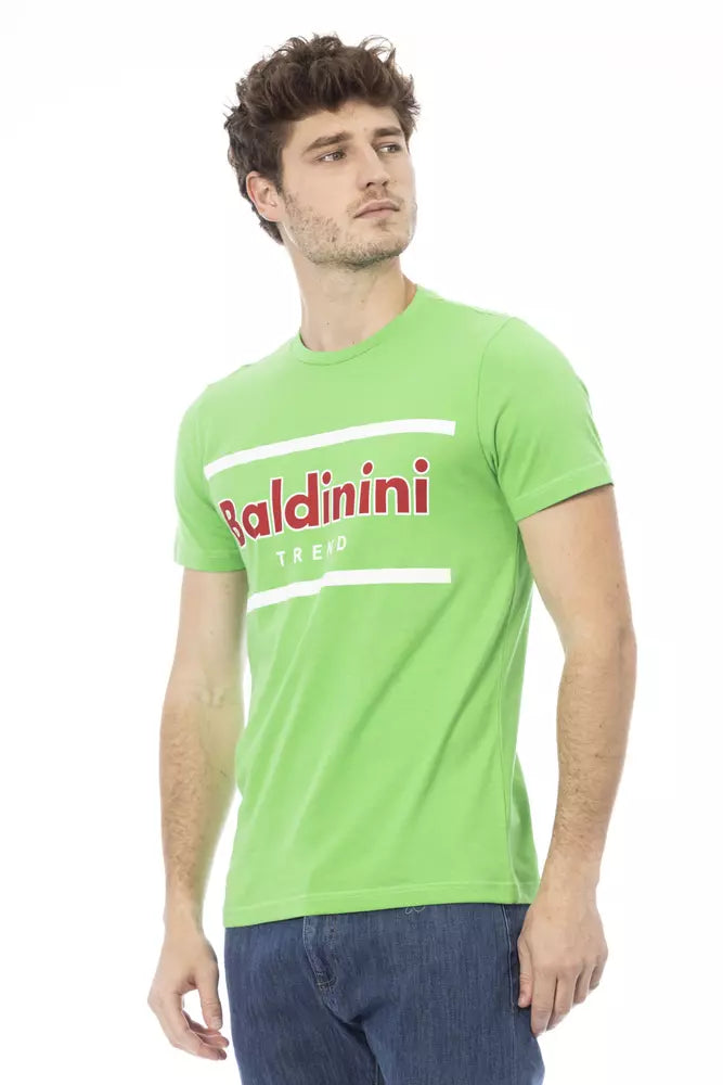 تي شيرت رجالي قطني باللون الأخضر من Baldinini Trend