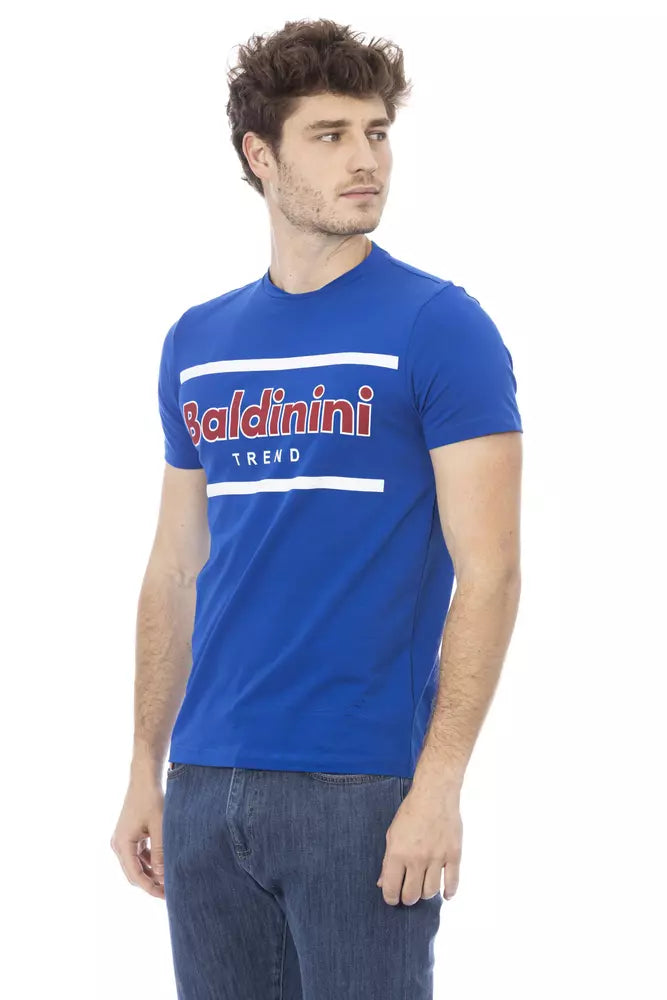 تي شيرت رجالي قطني باللون الأزرق من Baldinini Trend