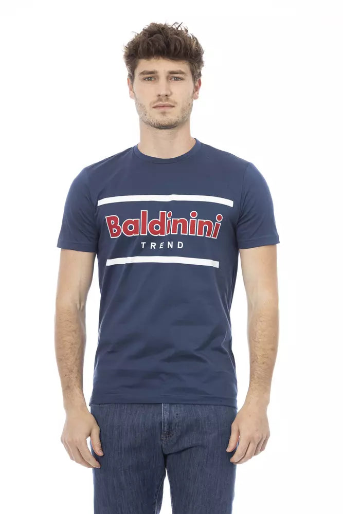 تي شيرت رجالي قطني باللون الأزرق من Baldinini Trend