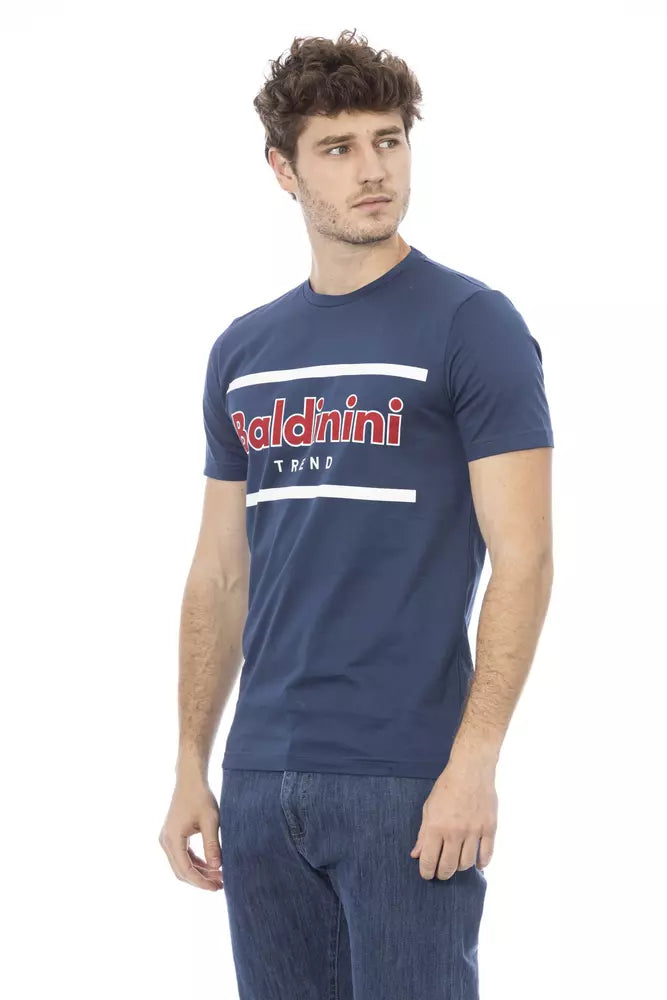 تي شيرت رجالي قطني باللون الأزرق من Baldinini Trend