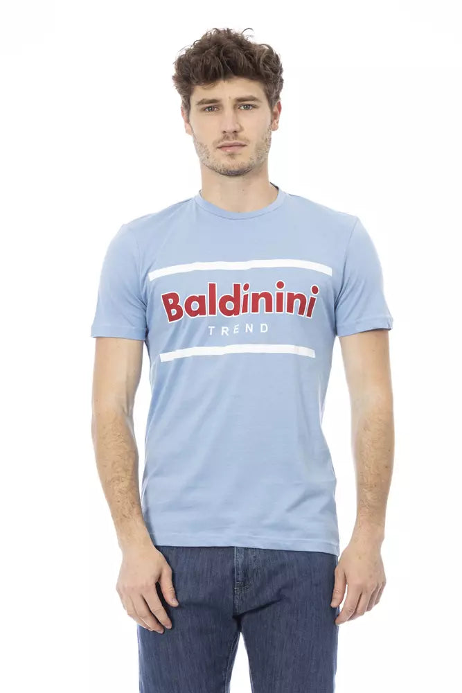 تي شيرت رجالي قطني باللون الأزرق الفاتح من Baldinini Trend