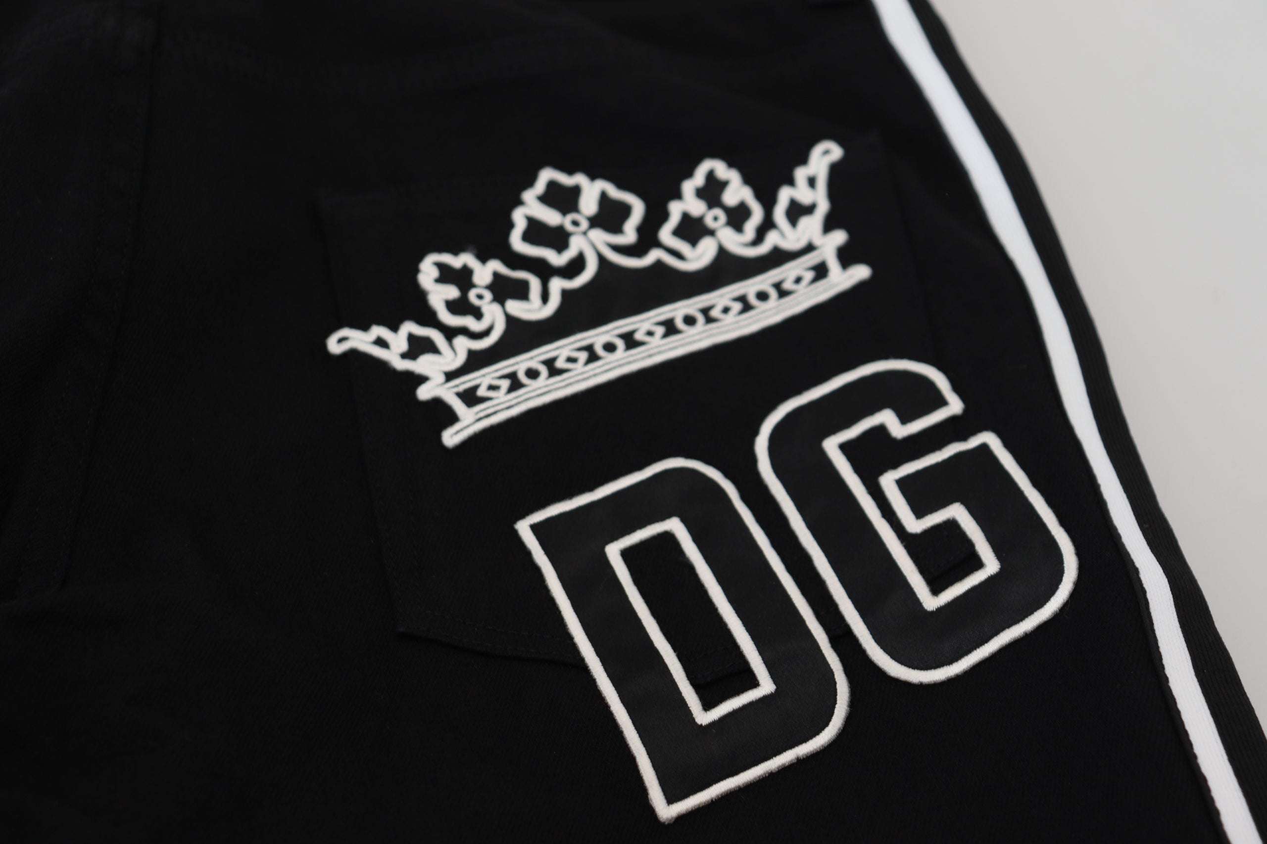 بنطلون جينز رجالي من Dolce & Gabbana أسود من القطن DG Crown