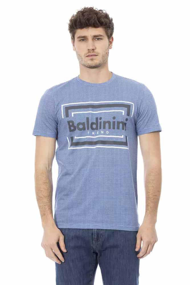 تي شيرت رجالي قطني باللون الأزرق الفاتح من Baldinini Trend
