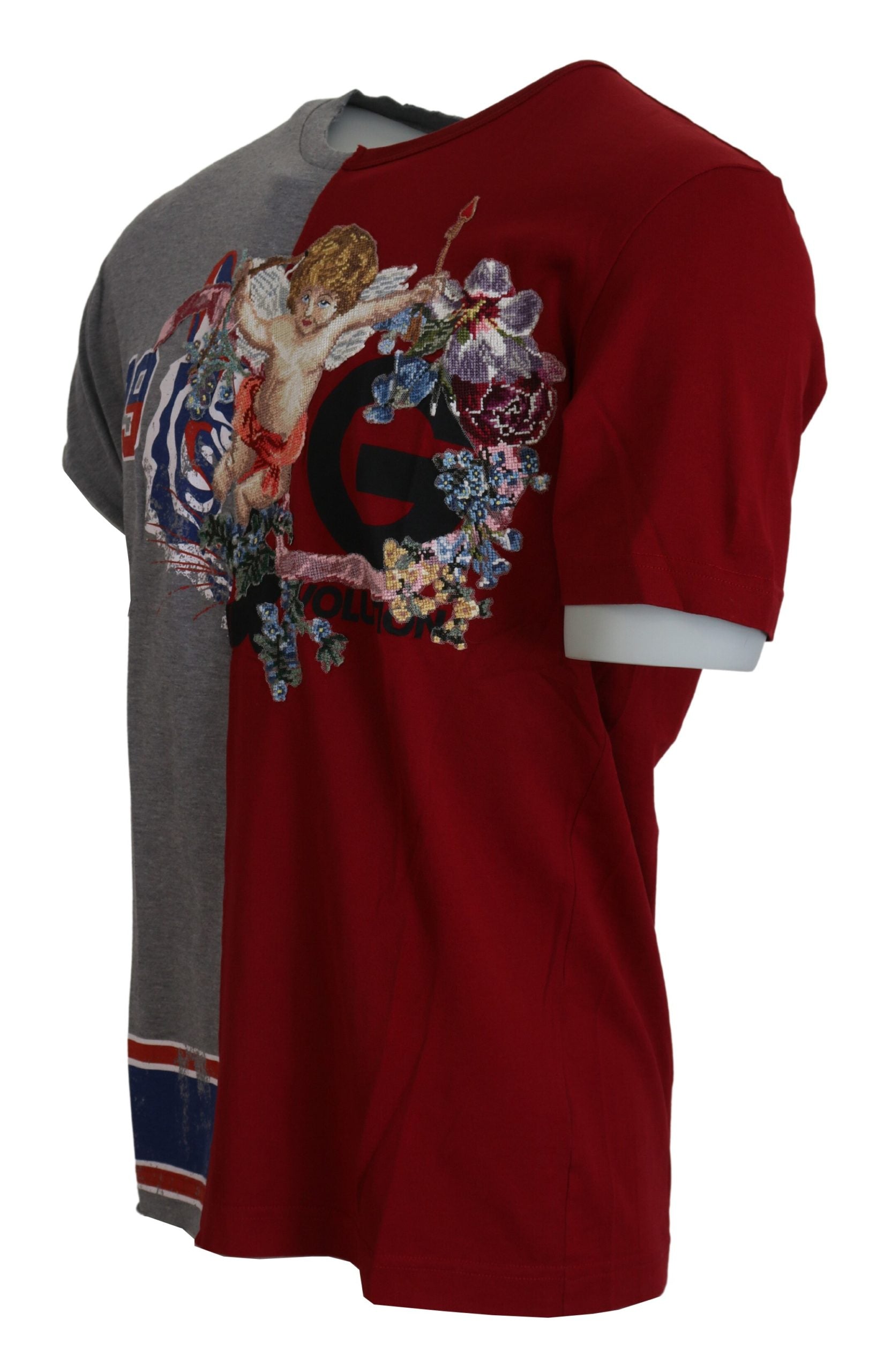 تي شيرت Dolce & Gabbana Red Gray Two Model DG Angel Crewneck