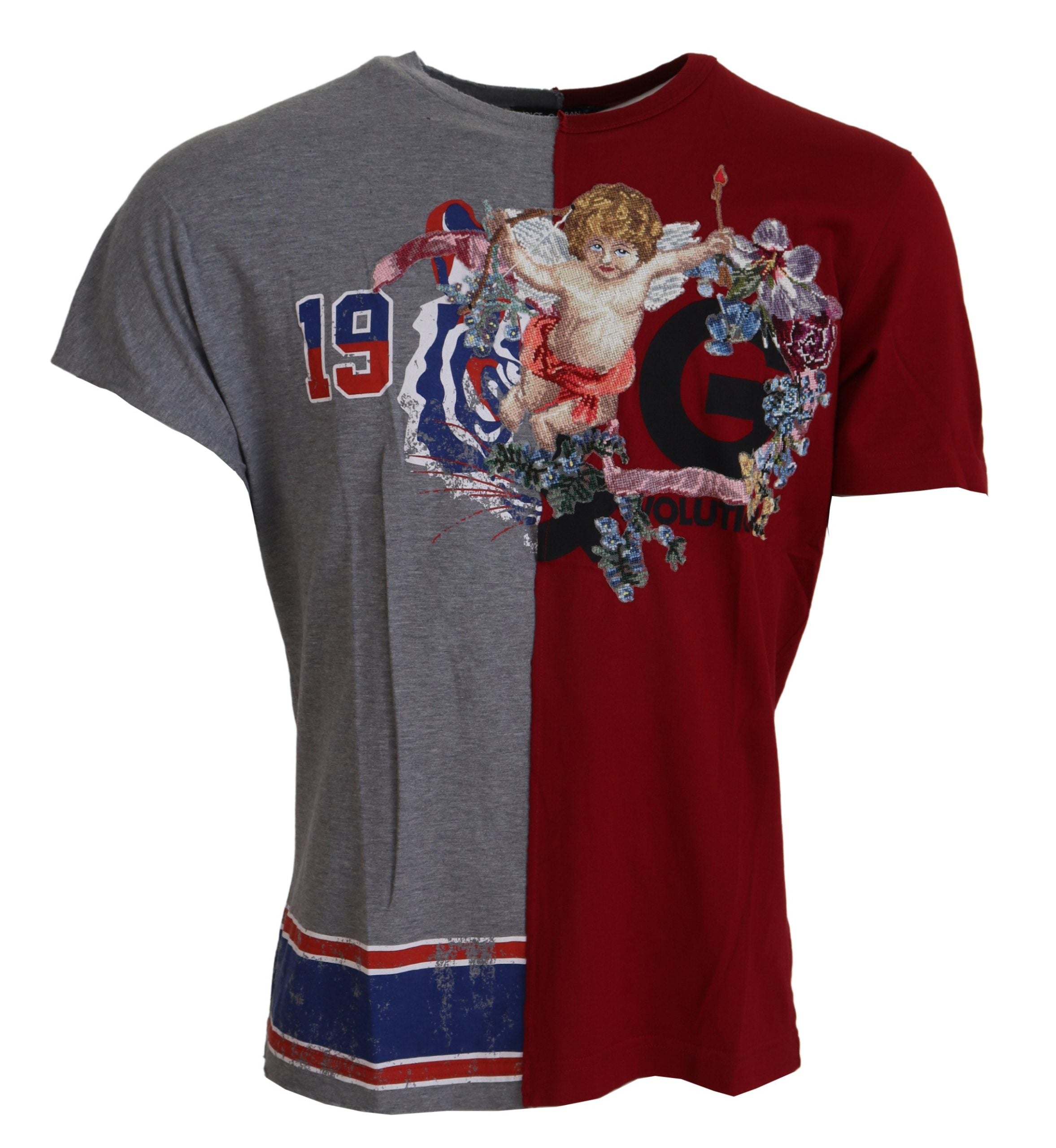 تي شيرت Dolce & Gabbana Red Gray Two Model DG Angel Crewneck
