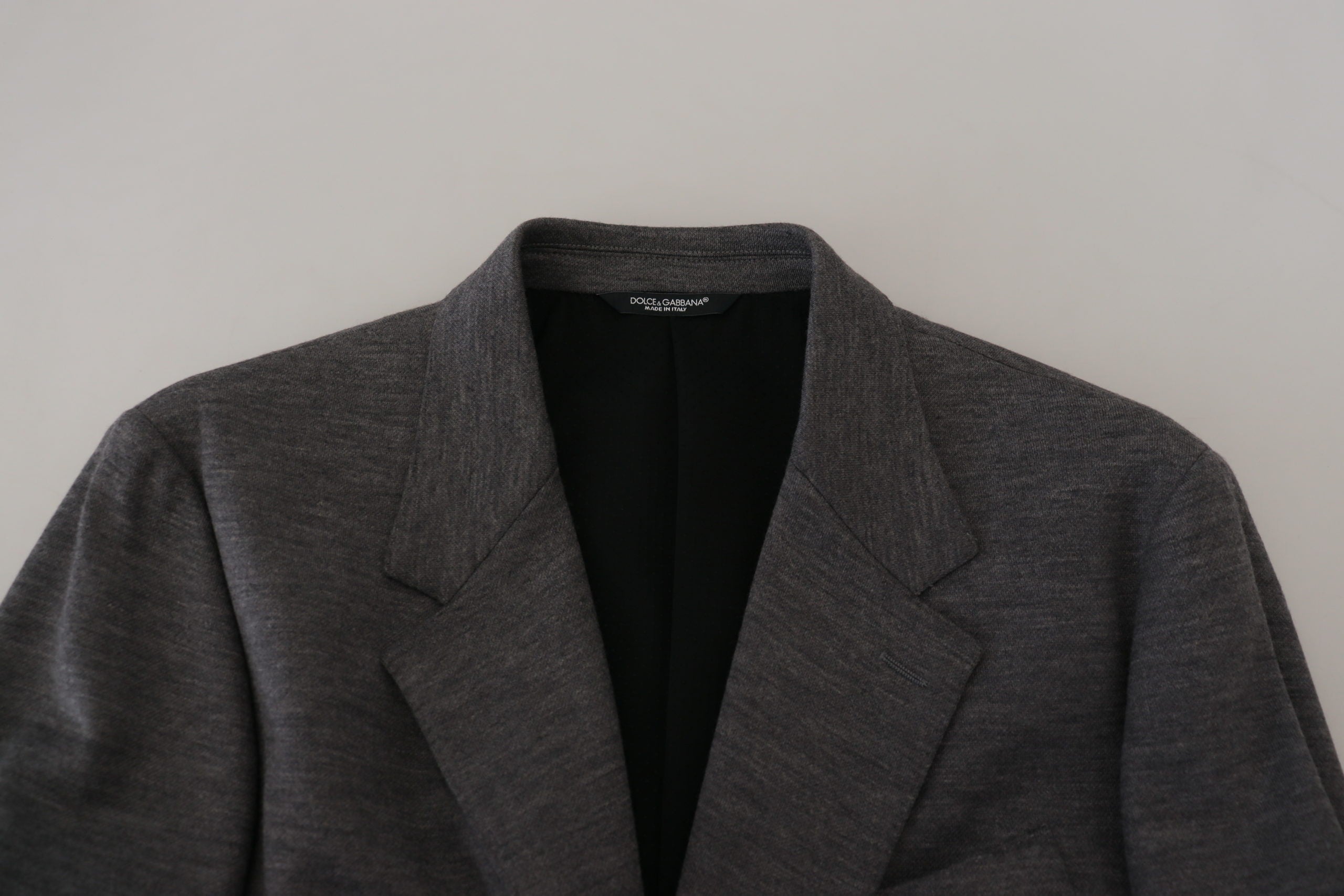 جاكيت بليزر رمادي من الصوف المرن بقصّة Slim Fit من Dolce & Gabbana