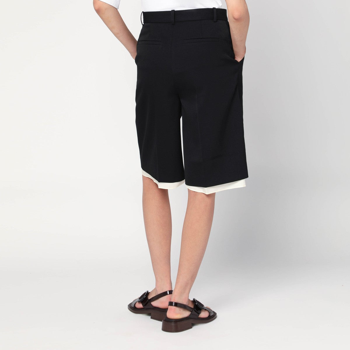 Róhe Róhe Black double-layer Bermuda shorts