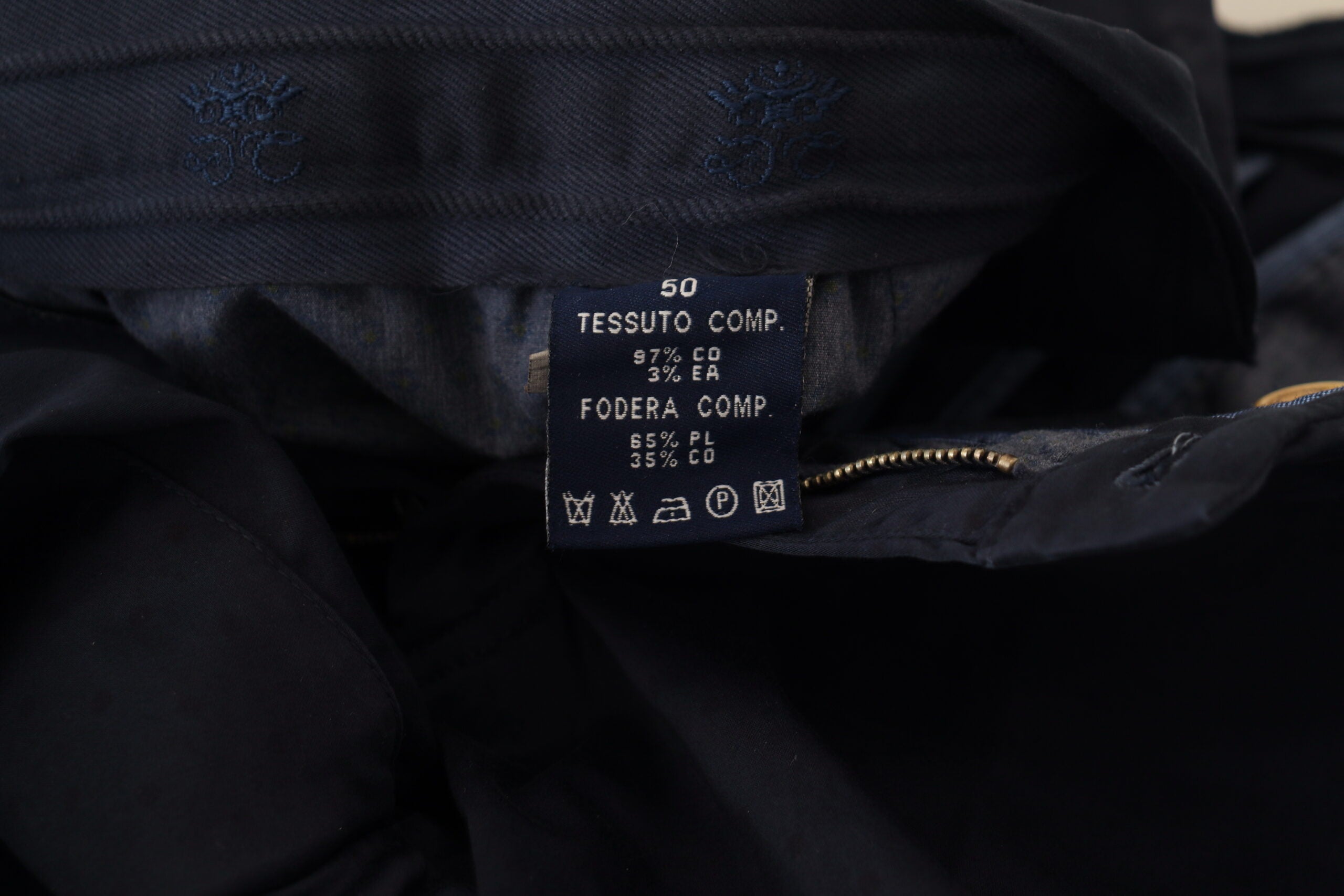 دومينيكو تاجلينتي بنطال رجالي ضيق من القطن باللون الأزرق الداكن