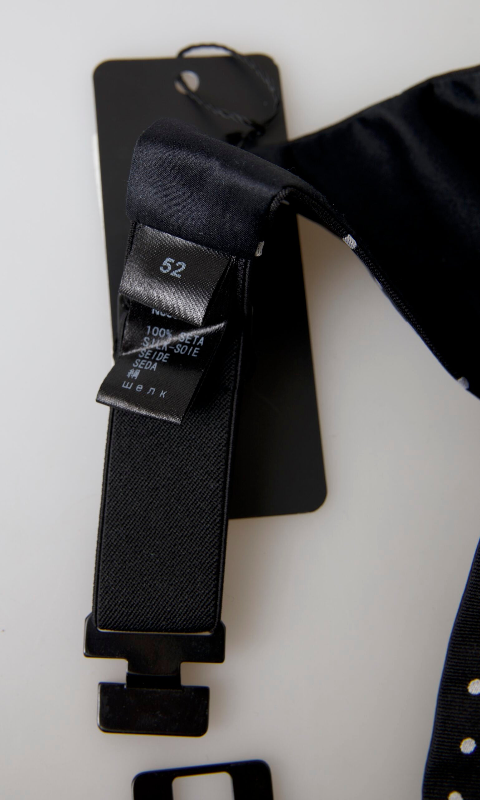 حزام سهرة من دولتشي آند غابانا باللون الأسود من الحرير بتصميم منقط مع خصر منقوش