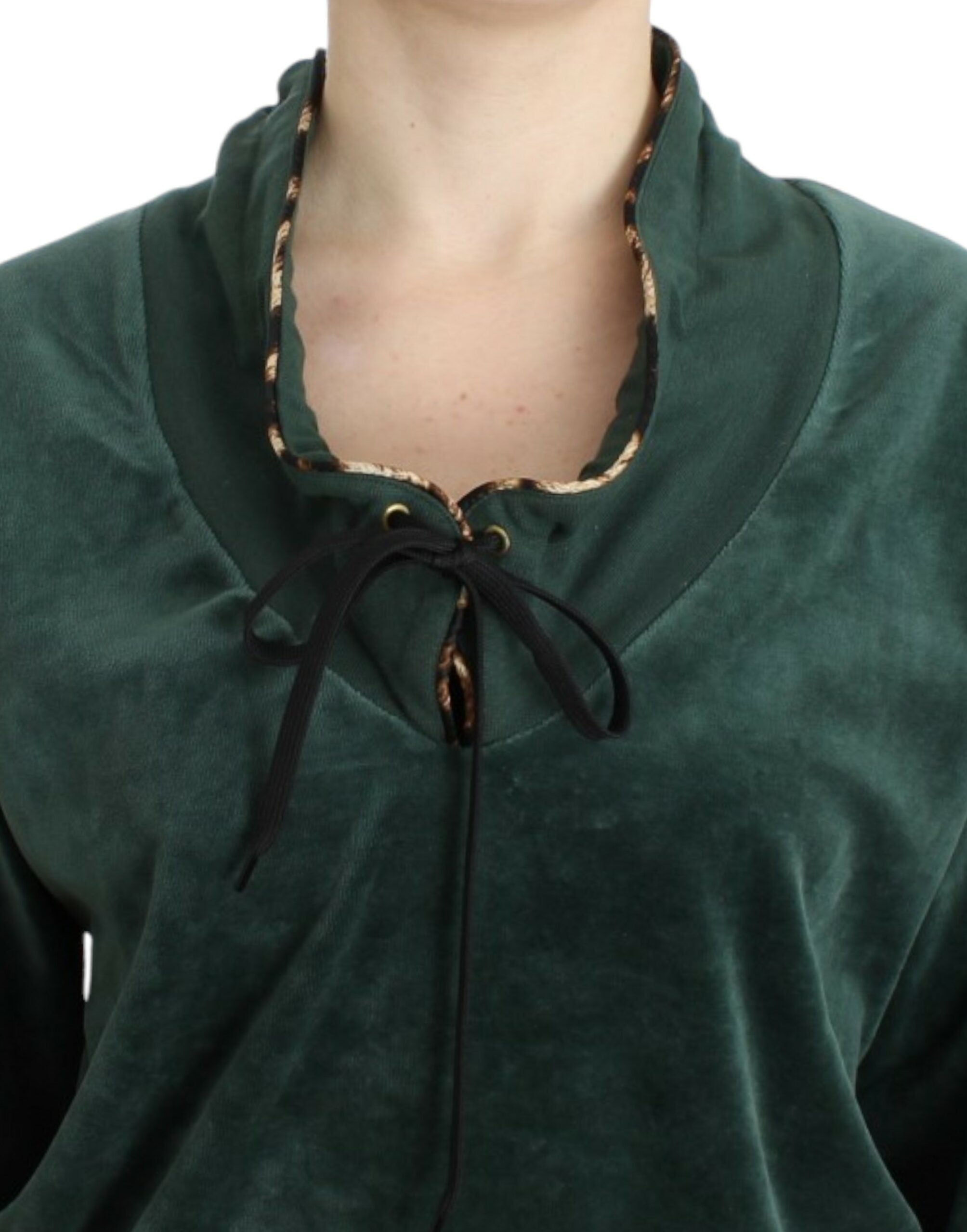 سترة قطنية مخملية من كافالي باللون الأخضر