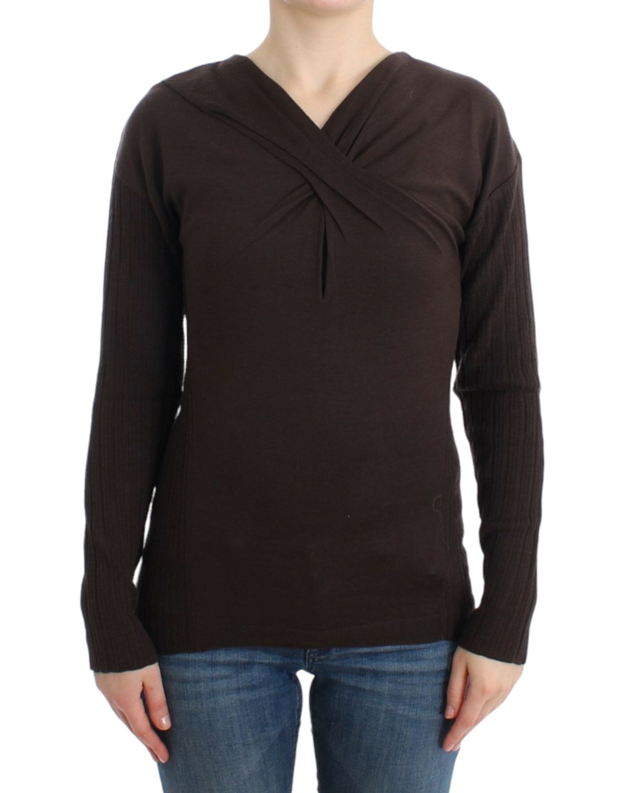 Cavalli Brown knitted wool sweater