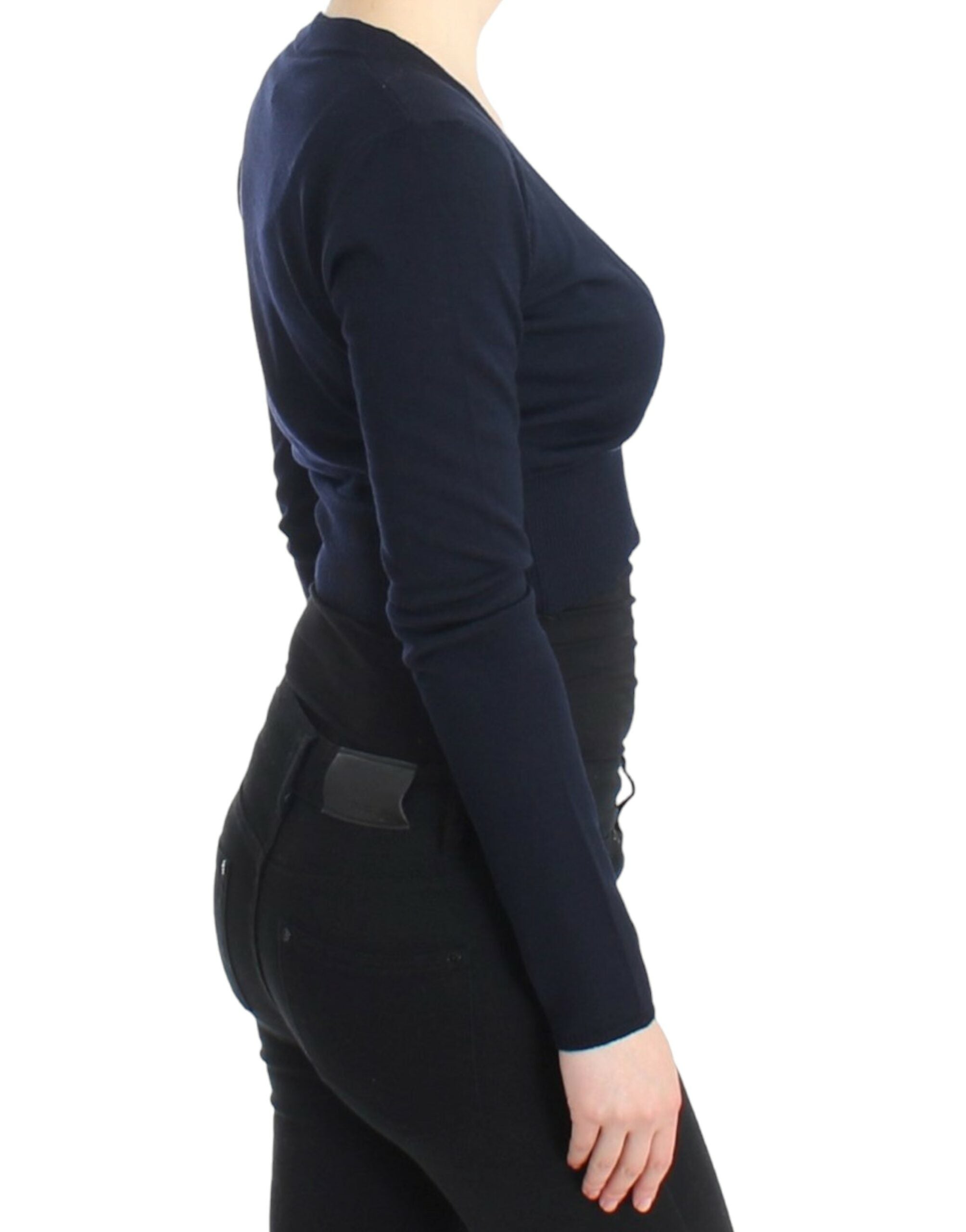 كارديجان صوف قصير من كافالي باللون الأزرق