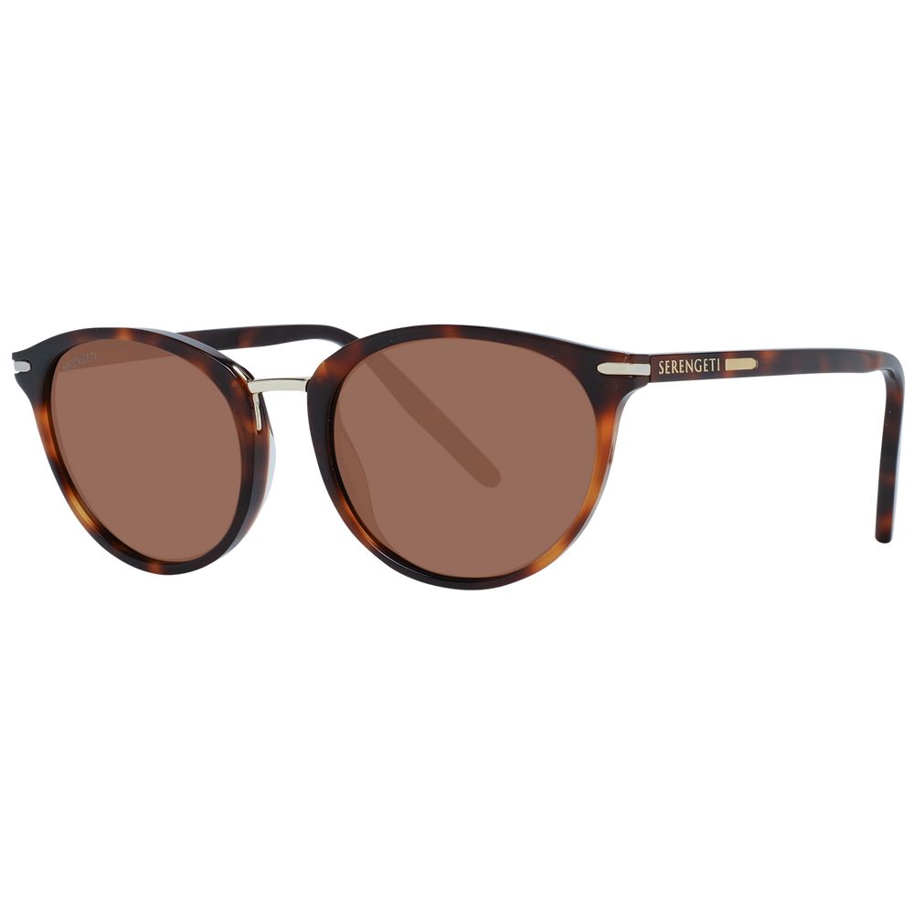 Serengeti Brown Acetate & Metal Sunglasses - Luxe Marca