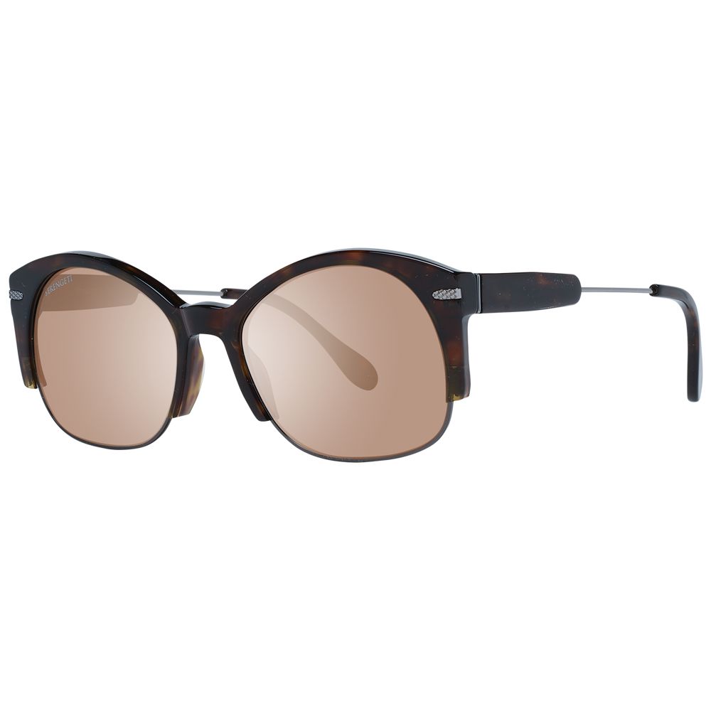 Serengeti Brown Acetate & Metal Sunglasses - Luxe Marca