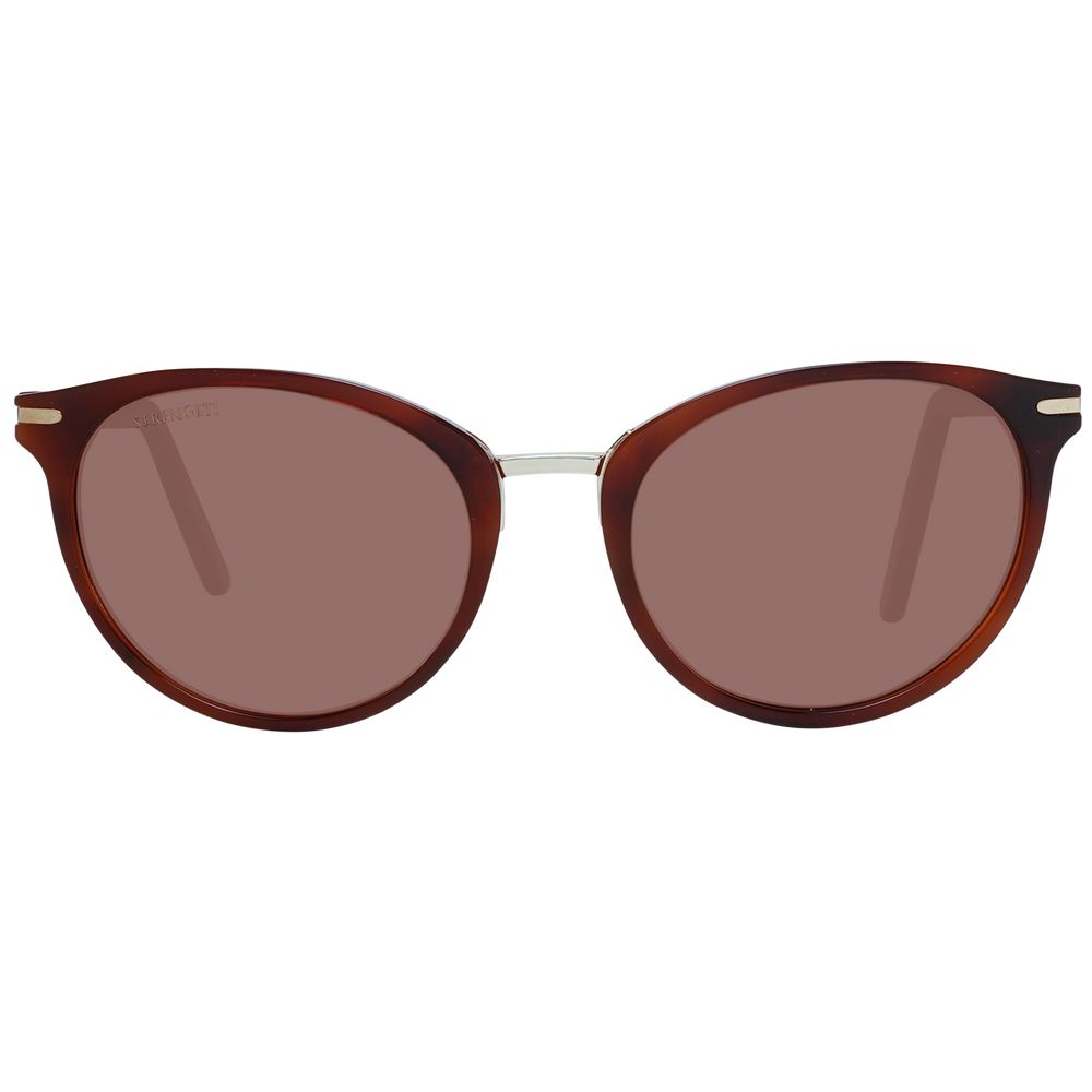 Serengeti Brown Acetate & Metal Sunglasses - Luxe Marca