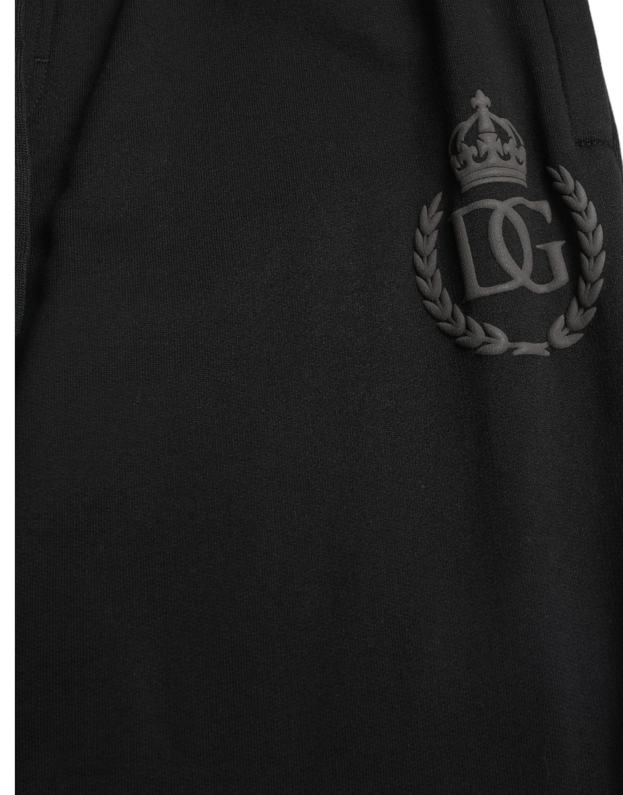 بنطلون رياضي ضيق أسود بشعار DG من Dolce & Gabbana